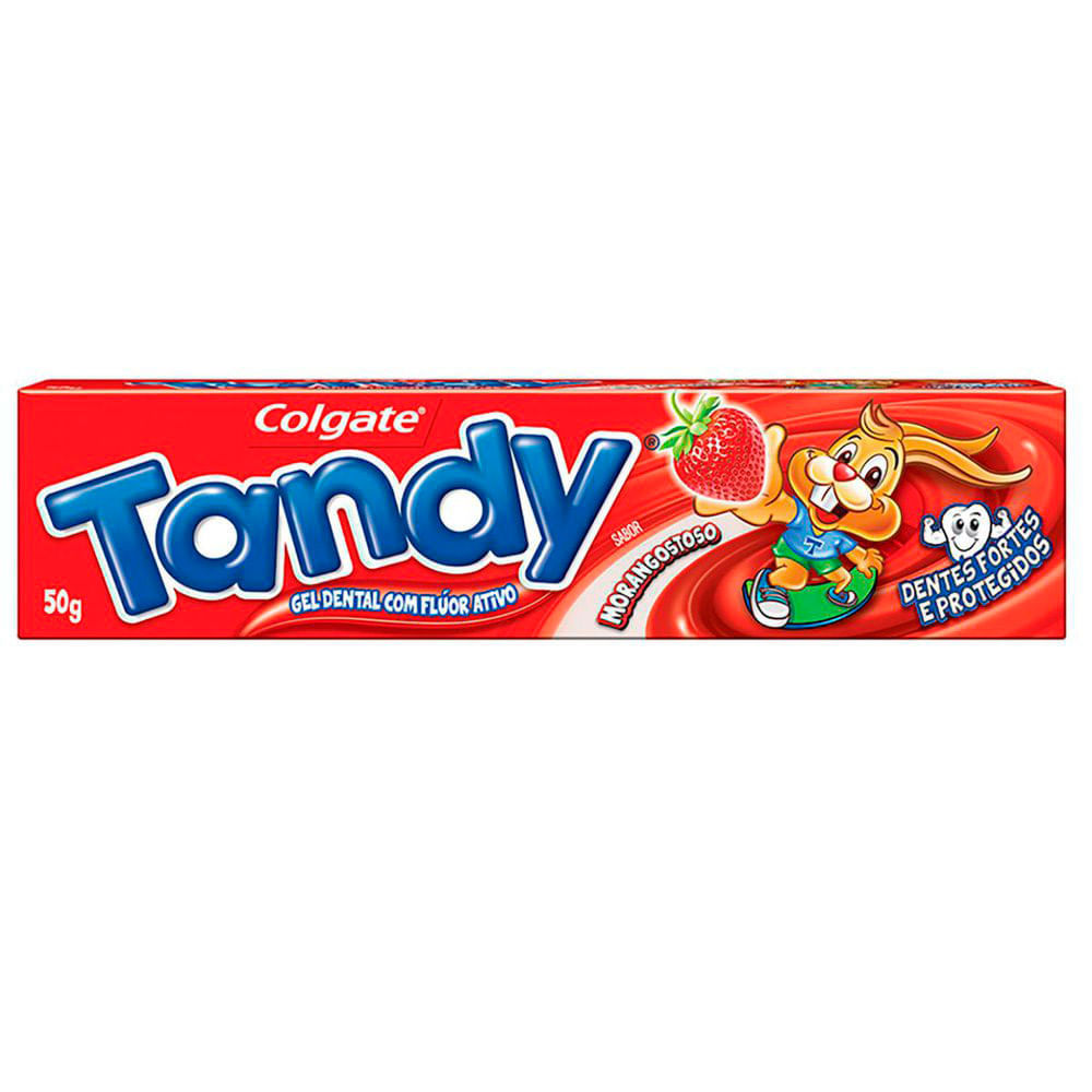 Gel Dental Infantil Tandy com Flúor Ativo Sabor Morangostoso 50g em Oferta na Shopee