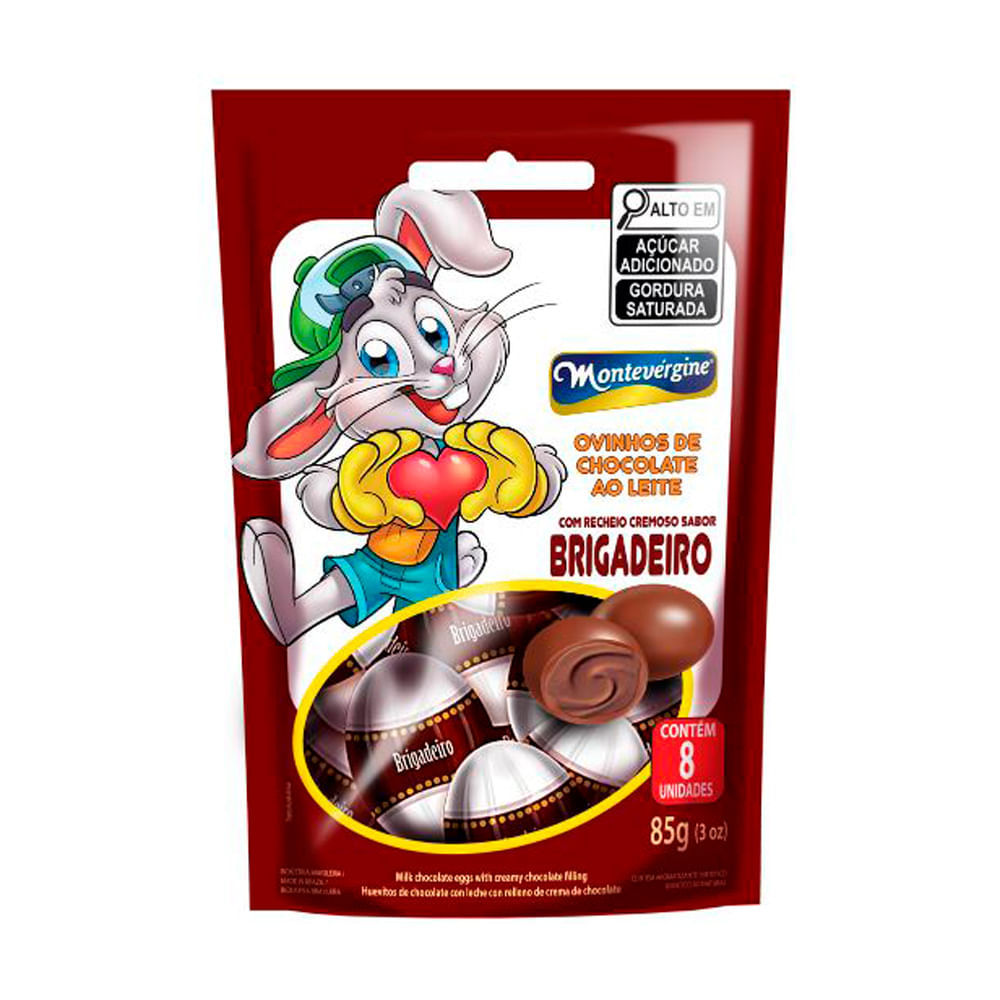 Ovinhos de Chocolate ao Leite Montevérgine com Recheio Cremoso Sabor Brigadeiro 85g em Oferta na Shopee