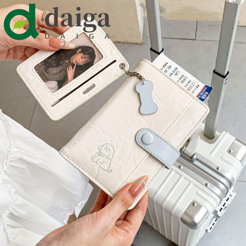 DAIGA Bolsa Para Passaporte PU , Porta-Cartões , Carteira De Viagem Bilhetes Cachorrinho Fofo , Clipe Masculino