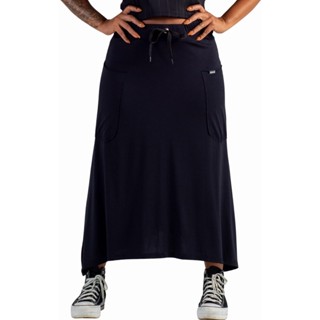 Saia Midi Com Cadarço E Bolsos Frontais Confortável Feminina em Oferta na Shopee