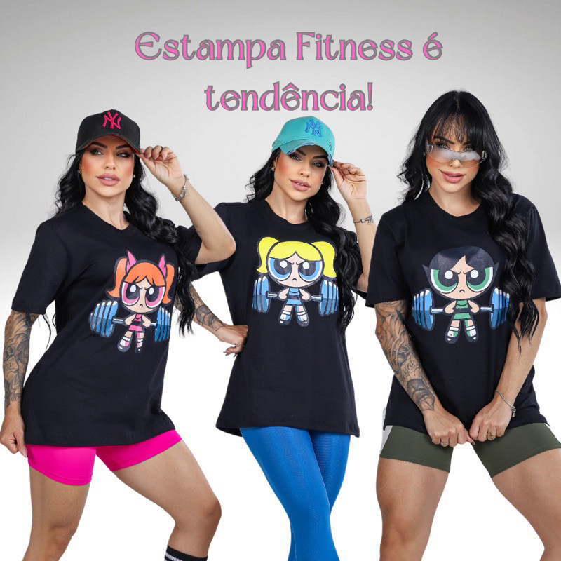 Camiseta Super Poderosas Feminina Academia Blusa Camiseta