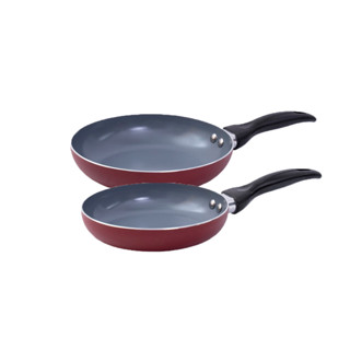 Jogo de frigideiras antiaderente cerâmica 2 peças vermelha - Oikos em Oferta na Shopee