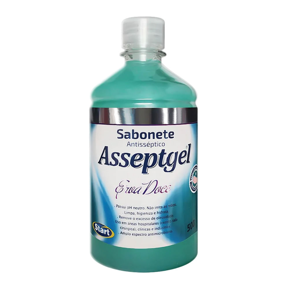 Sabonete Líquido Antisséptico Asseptgel Erva Doce 500ml em Oferta na Shopee