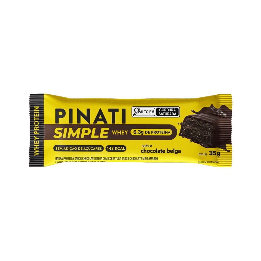 BARRA DE PROTEINA PINATI SIMPLE WHEY CHOCOLATE BELGA 35GR em Oferta na Shopee