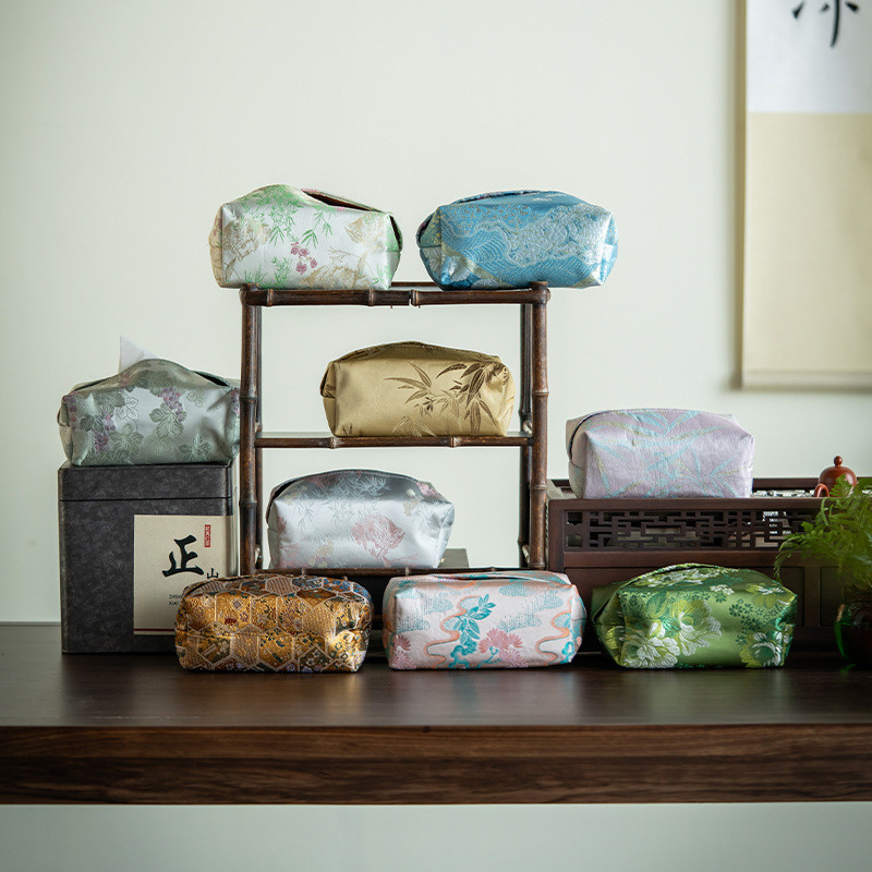 Imagem Chinês Zen luz luxo caixa de tecido tecido sala estar chá Desktop Retro caixa papel capa tecido Facial saco papel domést