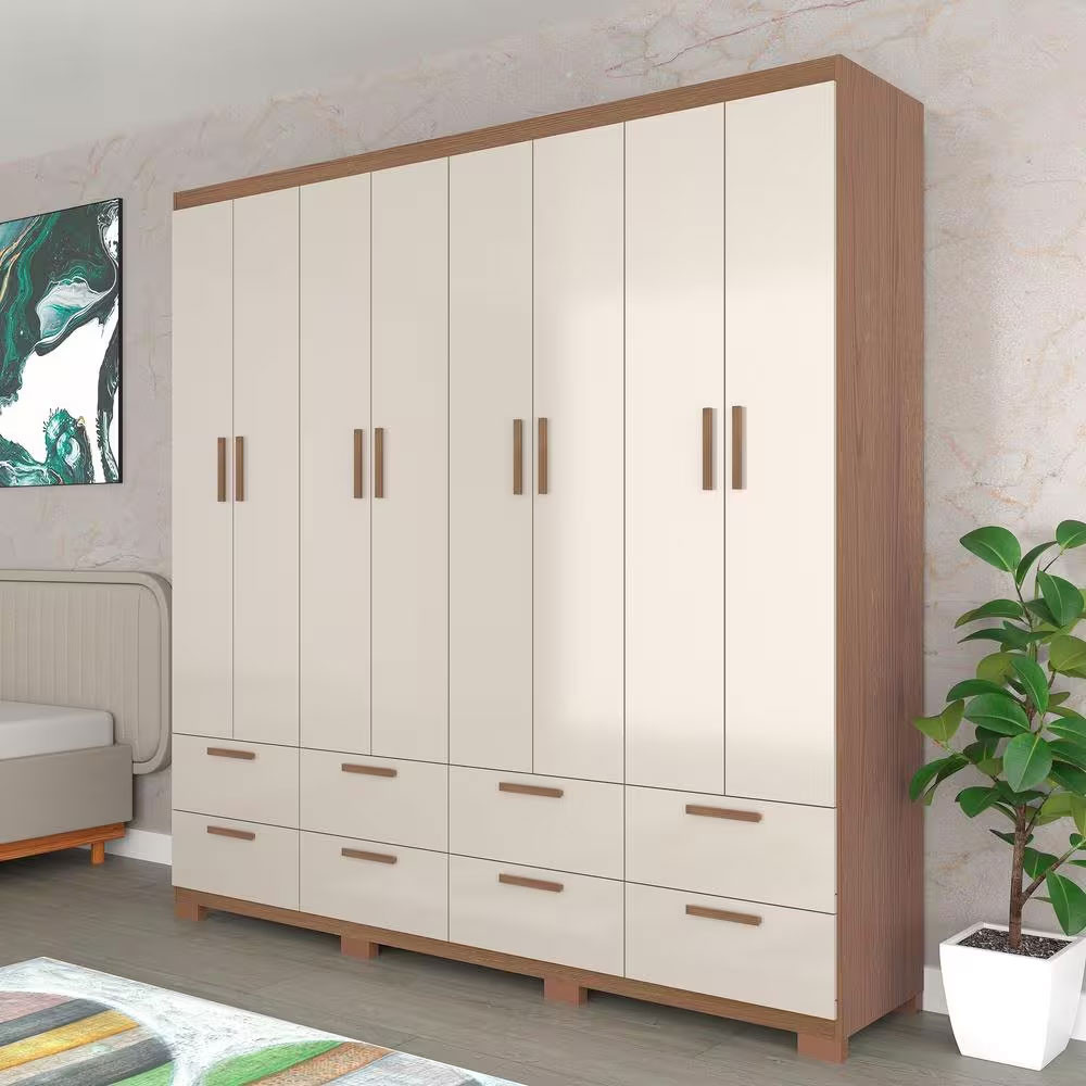 Guarda-Roupa Casal Coimbra 8 Portas 8 Gavetas Bartira