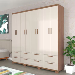 Guarda-Roupa Casal Coimbra 8 Portas 8 Gavetas Bartira