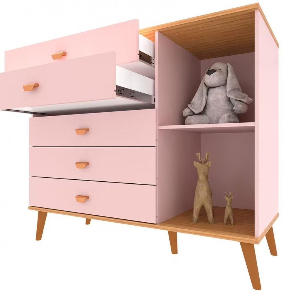 Cômoda Infantil Bartira Ternura com 5 Gavetas e 1 Porta · foto 2
