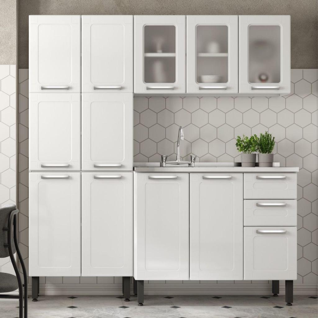 Cozinha Completa em Aço com Pia 2 Gavetas Múltipla Bertolini