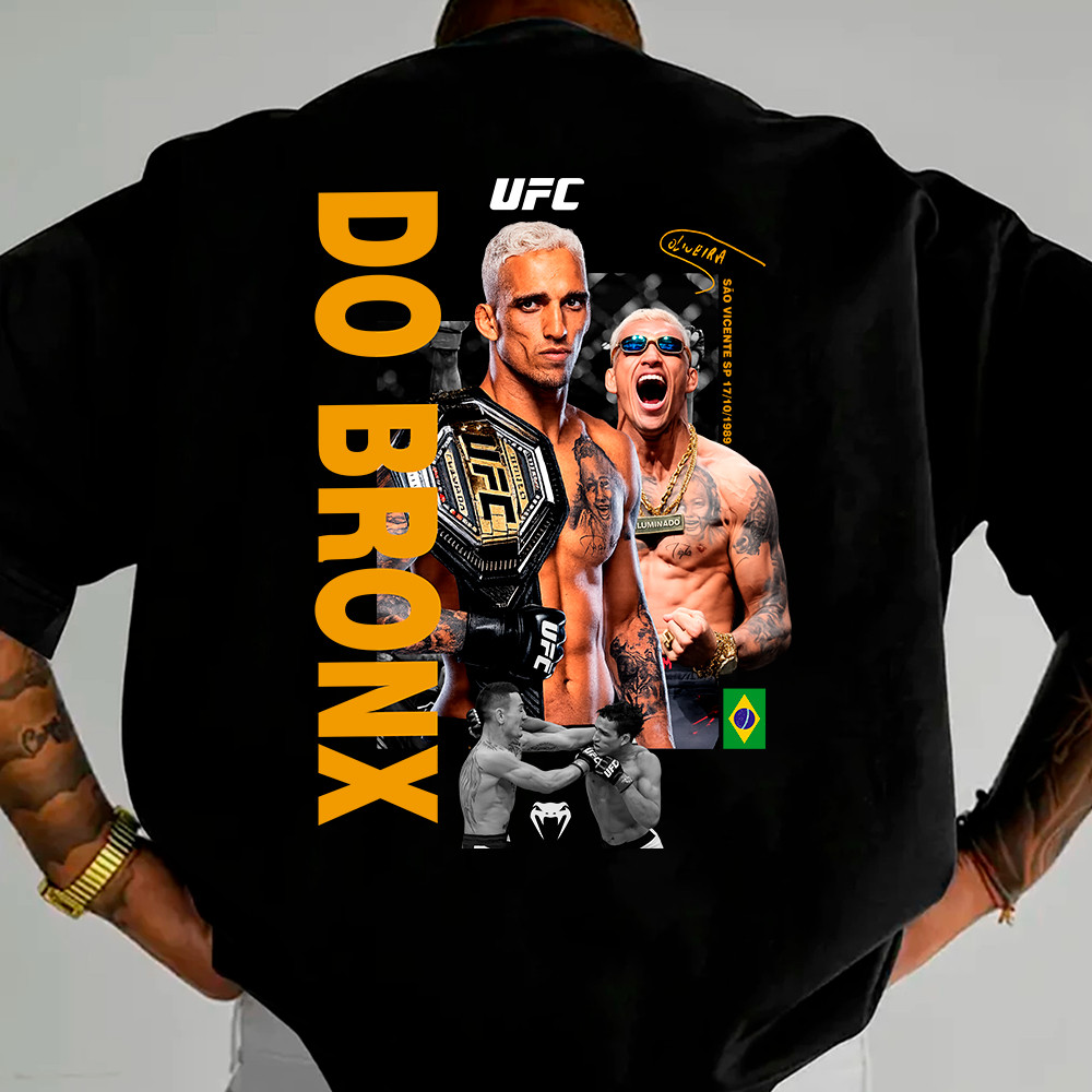 Camisa Camiseta Basica lutador charles do bronx ufc fight retro estilosa em algodao unissex