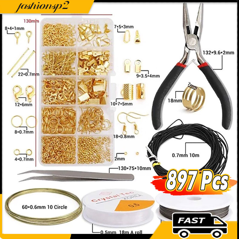 Kit 877 Pcs Bijuterias Para Fazer Jóia Diy Com Alicate Pinça Entrega Acessórios Alicates De Jóias E Fios De Contas