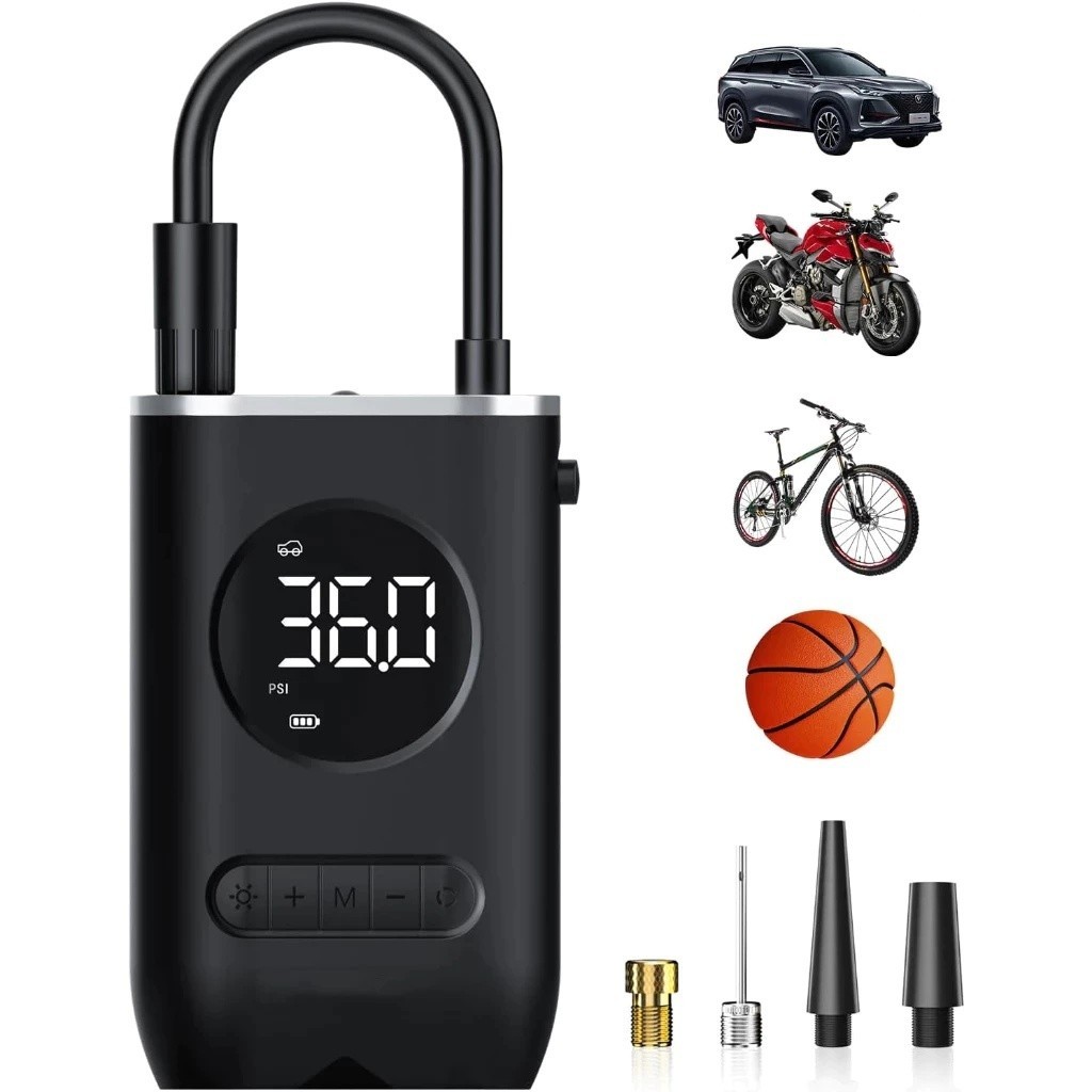 Mini Compressor de Ar Portatil Recarregavél Digital USB Calibrador Pneu Bicicleta Envio Imediato