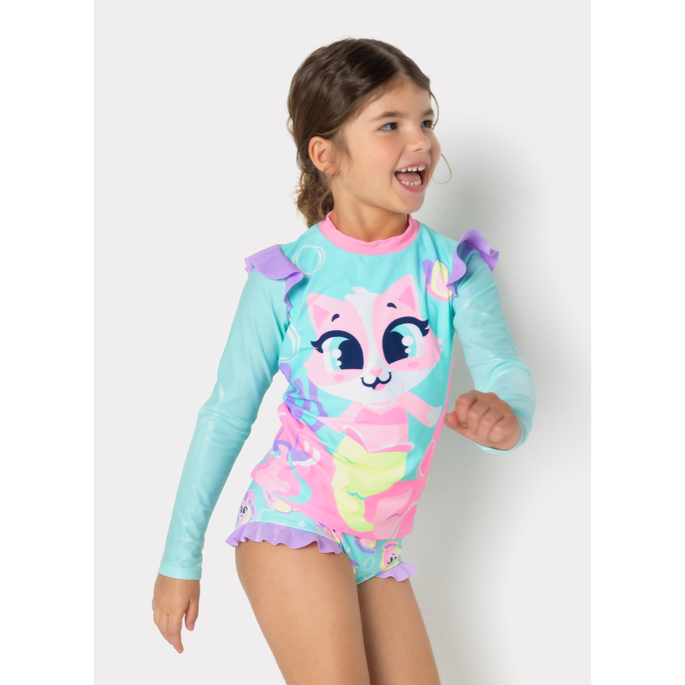 Conjunto Camiseta e Calcinha Menina Gata Sereia - Puket