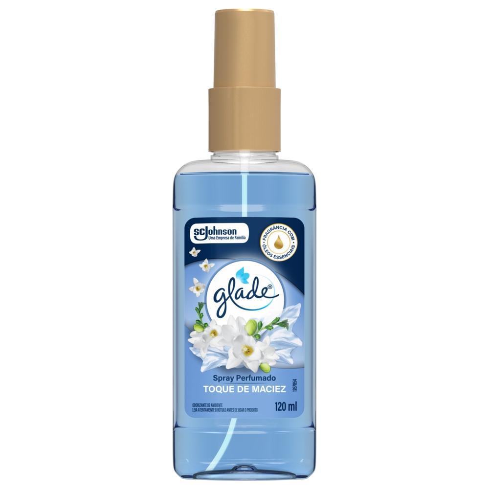 Odorizador de Ambiente Glade Gotas Perfumadas Toque de Maciez Spray Perfumado Frasco 120ml
