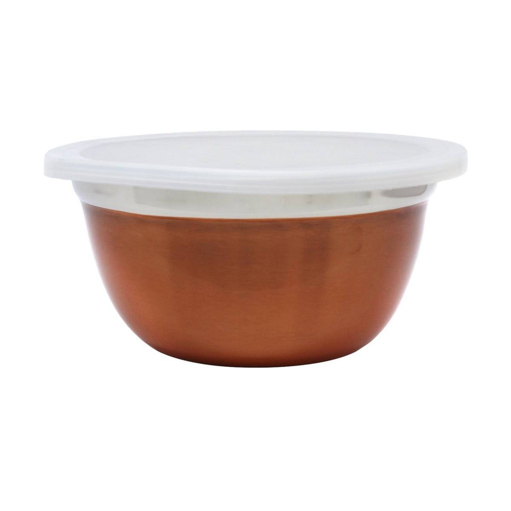 Jogo Pote Aço Inox C/Tampa Plástica 3Pcs Cobre Niazitex