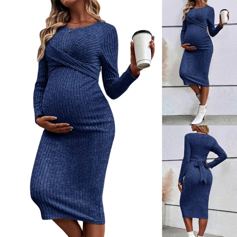 Oi Vestido De Maternidade Elegante E Fino De Algodão Para Uso Diário