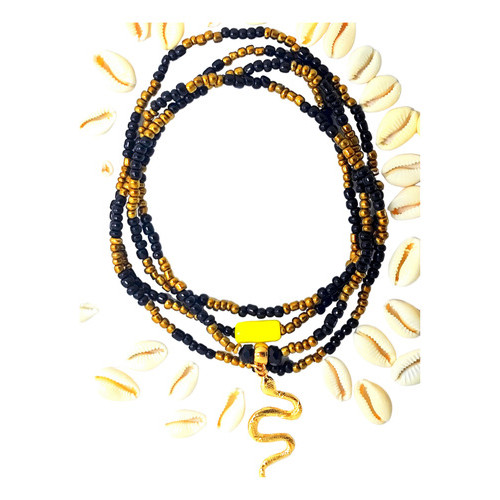 Guia Oxumaré 60 Cm Miçangas Umbanda / Candomblé  Amarelo