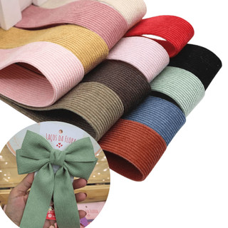 Cotelê Luxo Fita Veludo Cortelê 38mm Dupla Face com Cetim/ Rolo com 2 metros Fita para fazer Laço