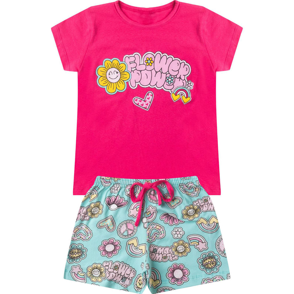Conjunto Infantil Menina Básico Curto Select Rosa em Oferta na Shopee