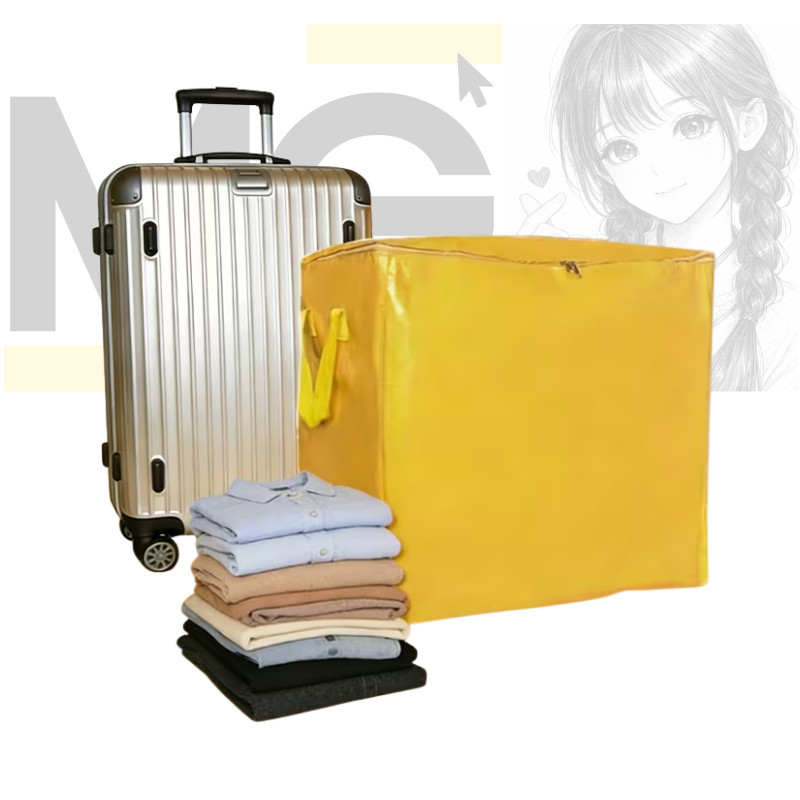 Sacola Bolsa Organizadora Multiuso - Grande Reforçada para Mudança, Viagem, Amarelo Lisa
