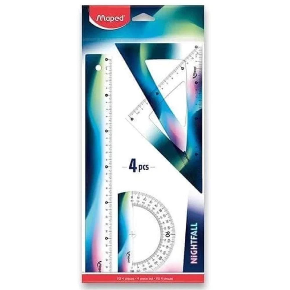 KIT 4 PC NIGHTFAL 1 REGU 30 CM 2 ESQU 60 E 45 E 1 TRANS 180- MAPED - 981831 - UNITÁRIO