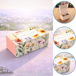 10 CAIXA 2 DOCES 8X4X4 FLORES 6012 ( DIA DAS MÃES IDEIA 2026 ) HOT STAMPING