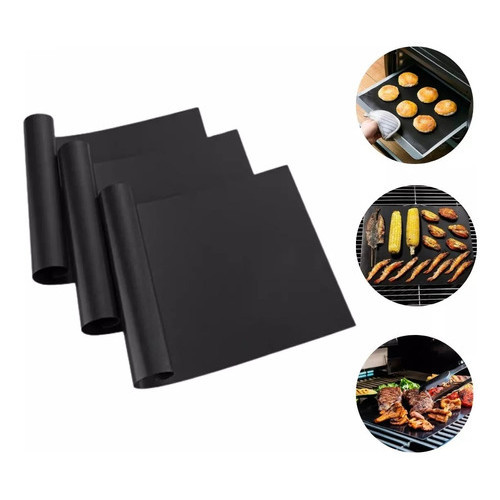 Manta Para Churrasqueira Antiaderente Teflon Esteira 3x Pcs