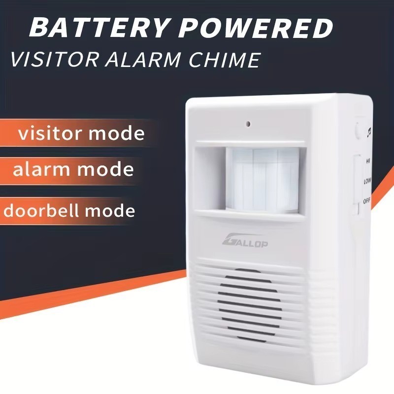 Campainha Com Sensor Movimento 110° 5m 90dB Montagem Fácil Pilha AA Casa. P.HQ