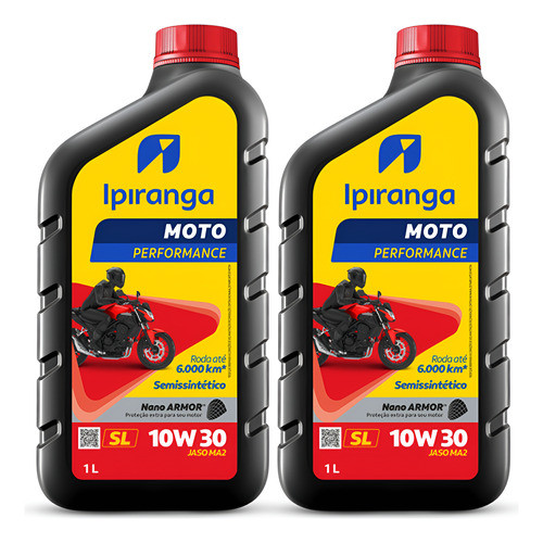 Kit 2 Óleo Motor Moto Ipiranga 10w30 4t Jaso Ma2 1l