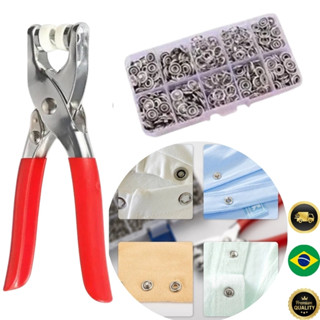 Alicate Aplicador de Botão de Pressão Metal | Kit Para Roupas, Roupas de Bebê, Artesanato e Costura + 120 Botões + Case em Oferta na Shopee