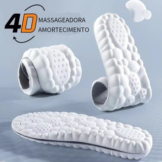 Palmilha 4D para tênis látex com amortecimento antiderrapante respirável confortável redutor impacto