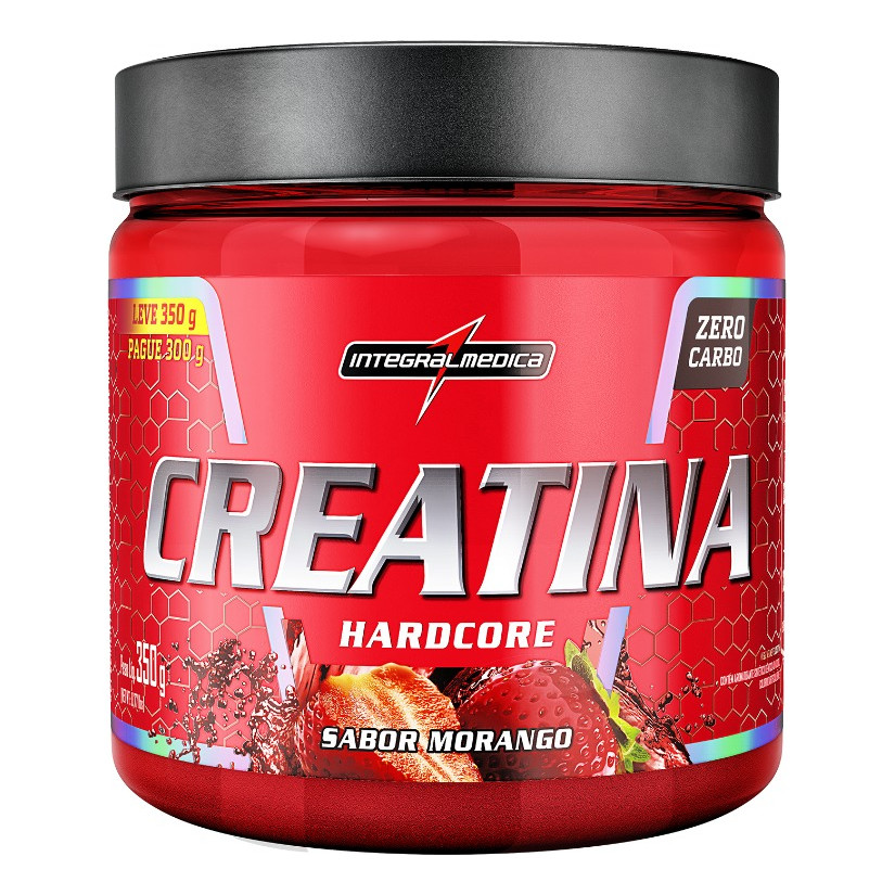  Creatina Hardcore 350g Morango Integralmedica