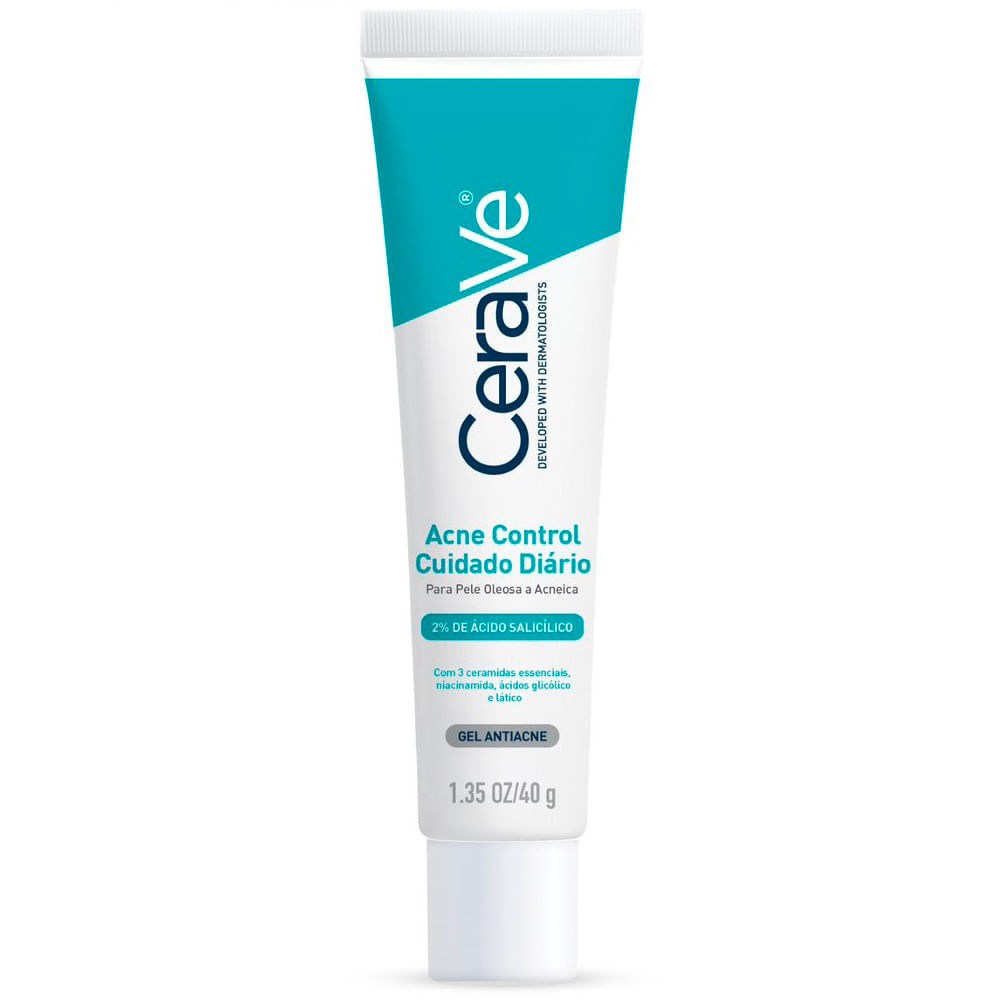 CeraVe Gel Acne Control Cuidado Diário para Pele Oleosa e Acneica 40g em Oferta na Shopee