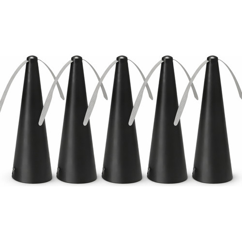 Kit 5 Ventilador Repelente Insetos Moscas Mosquitos Preto Giratório Abanar