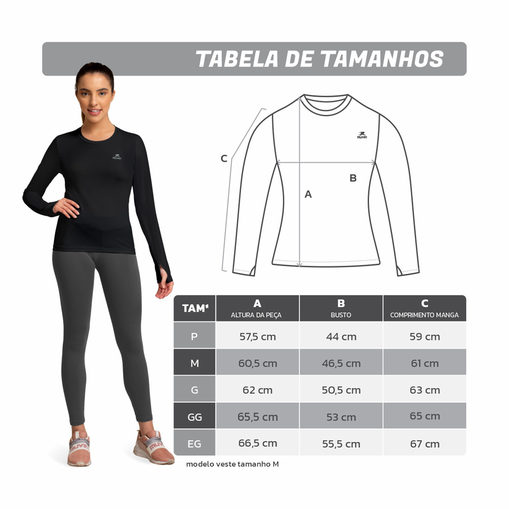 Camisa Manga Longa Feminina Dry Workout LS/HC Muvin – Conforto e Proteção Solar · foto 2