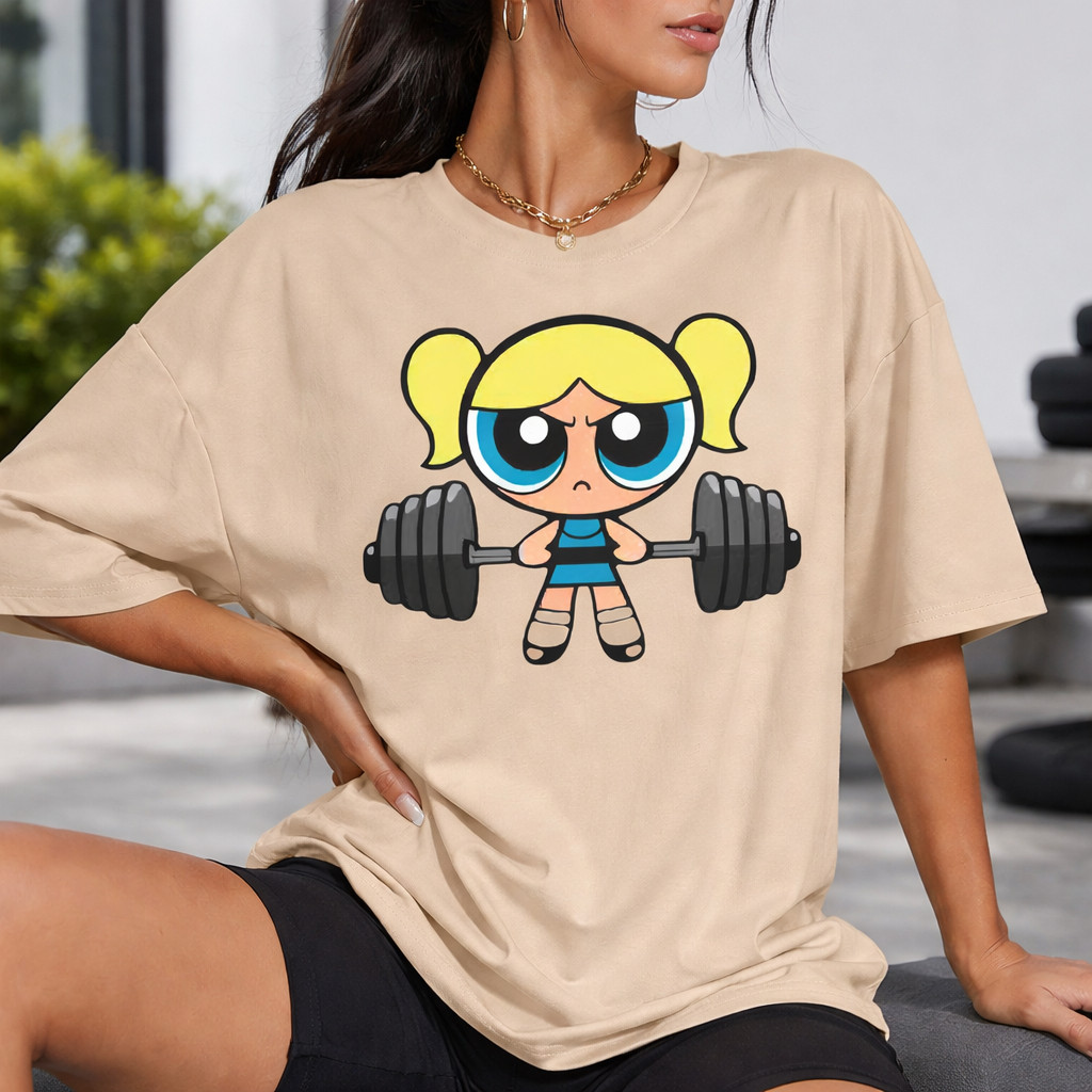 Camiseta Feminina Oversized Gym Algodão 100% Fio 30.1 Camisetão Larga Academia Blusão Conforto