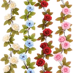 Guirlanda De Hera De Rosa Artificial-Decoração De Videira De Flor De Seda Para Casamento E Casa