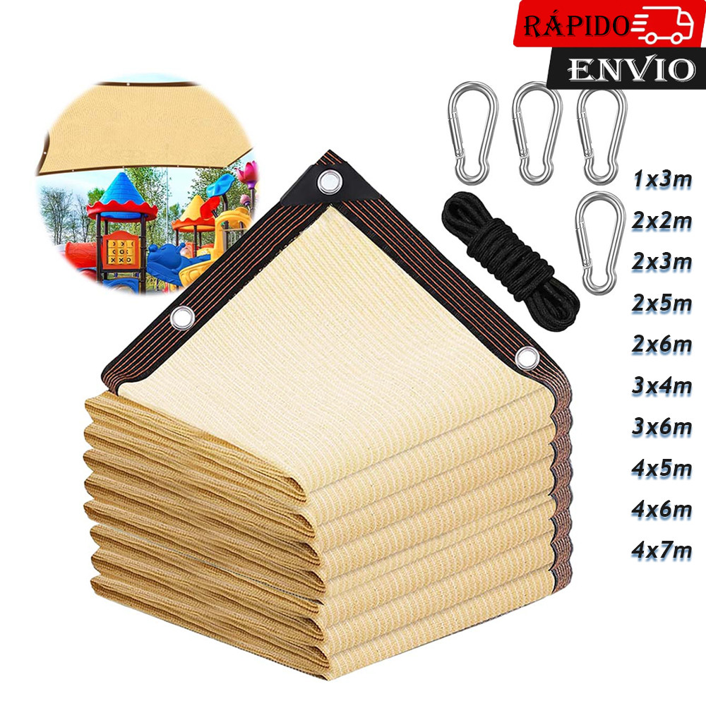 bege pano de sombra para jardim cobertura de sombra para exterior pérgola plantas de pátio de pendurar capa de rede