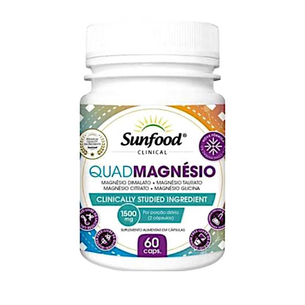 QUADMAGNESIO 1500MG DIMALATO+TAURATO+CITRATO+GLICINIA 60 CÁPSULAS