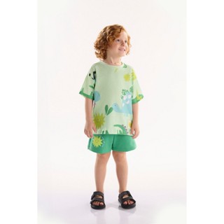 Conjunto Infantil para Menino Dino com Camiseta e Short Três e Já em Oferta na Shopee