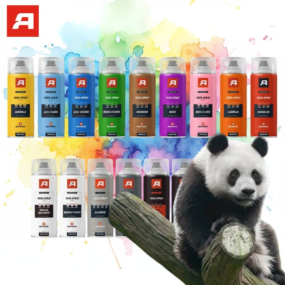 TOP Tinta Sprays Uso Geral 400ml - Autofix 400ml / 210g - Preto Brilhante