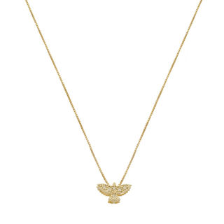 COLAR MINI ESPIRÍTO SANTO ZIRCÔNIAS FOLHEADO A OURO 18K