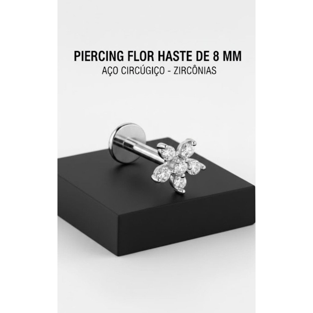Piercing Flor Aço Cirúrgico Helix Conch em Oferta na Shopee