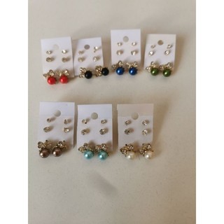✨ KIT 3 PARES Brincos Ponto de Luz + Pérola Colorida de Strass Luxo Delicado Há Cores Serem Lembrada B23600070-5 Dourado