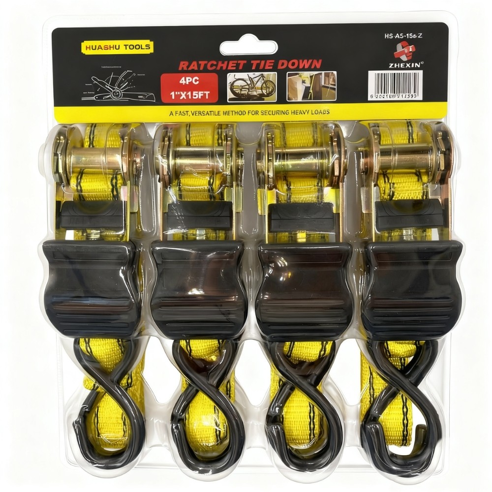 Kit 4 Cintas de Amarração C/ Catraca 4,5m Reforçada Gancho S em Oferta na Shopee