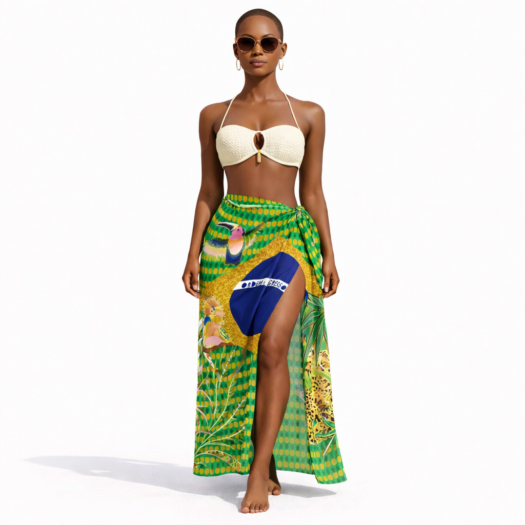 Pareo Copa do Mundo Bandeira do Brasil Corte a Laser Canga em Oferta na Shopee