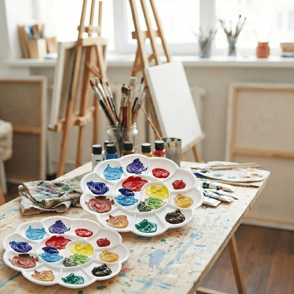 Kit 2 Godes Pintura Escolar Infantil Flor 12 Cavidades Plastico Resistente Yins em Oferta na Shopee