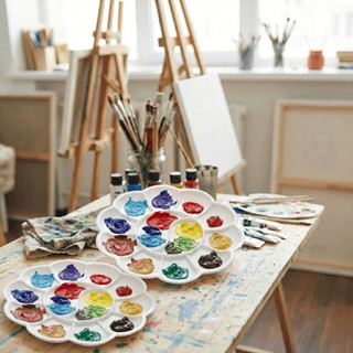 Kit 2 Godes Pintura Escolar Infantil Flor 12 Cavidades Plastico Resistente Yins em Oferta na Shopee