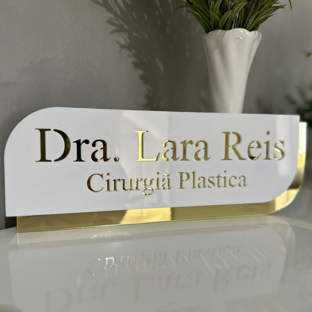 Placas personalizadas de identificação - Acrílico espelhado em Oferta na Shopee