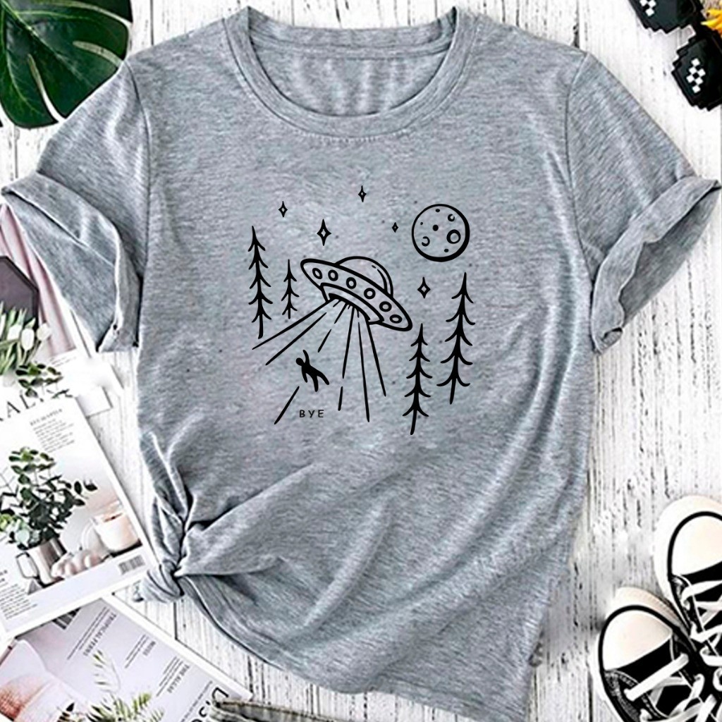 Camiseta Blusa Linda Abduzido Alien Et Feminina Camisa 100% Algodão Lançamento